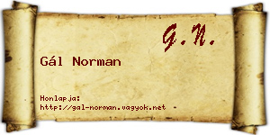 Gál Norman névjegykártya